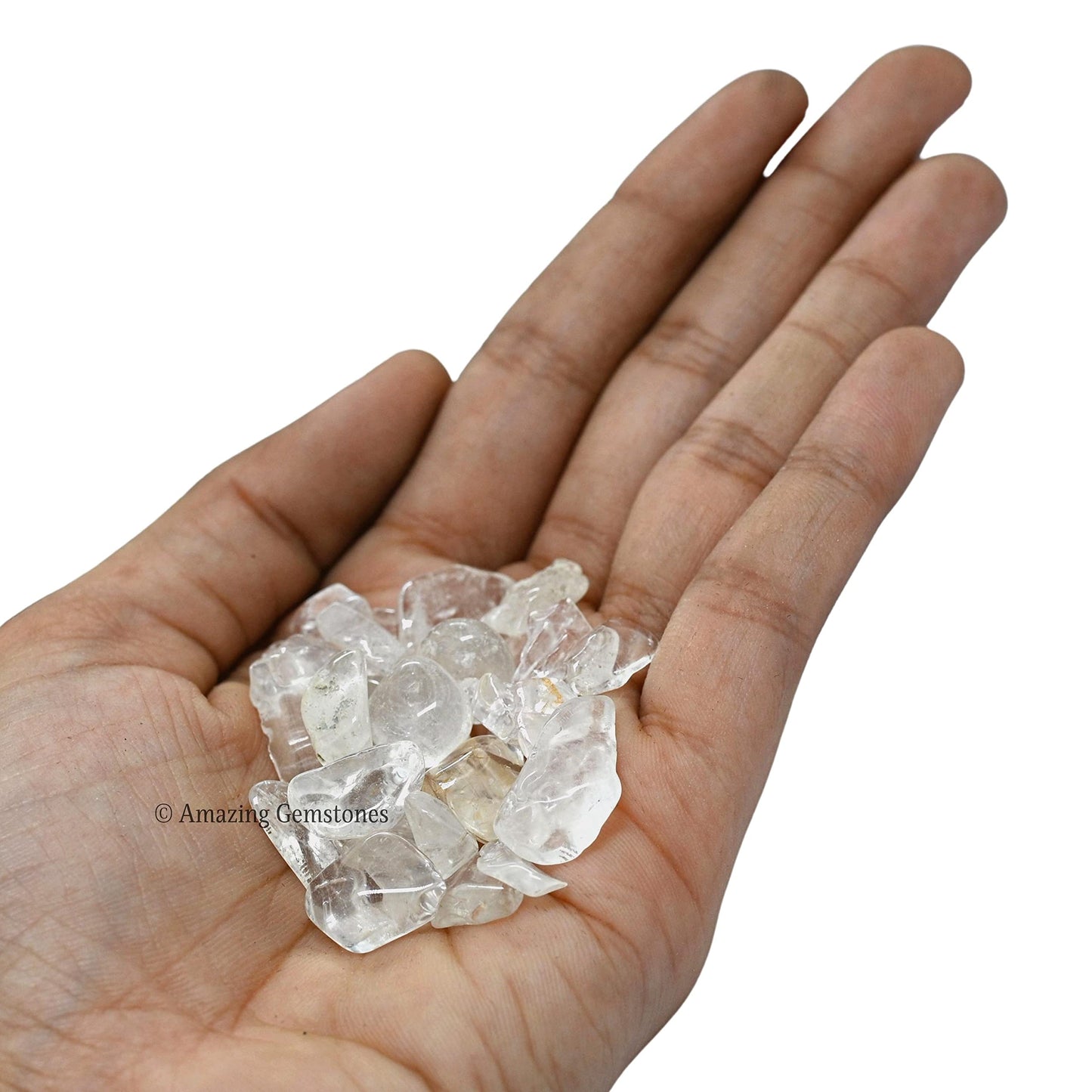 Amazing Gemstone Clear Quartz Crystal Chips and Tiny Crystals for Aquarium Gravel - Bulk Fish Tank Gravel, Small Tumbled Stone Chips and Tiny Crystals for Decoration (Natural AAA Grade Gemstones)