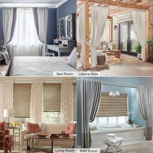 Byondeth Curtain Rods - Adjustable Blackout Wrap Around | 16 to 144 Inches, Brushed Nickel Finish