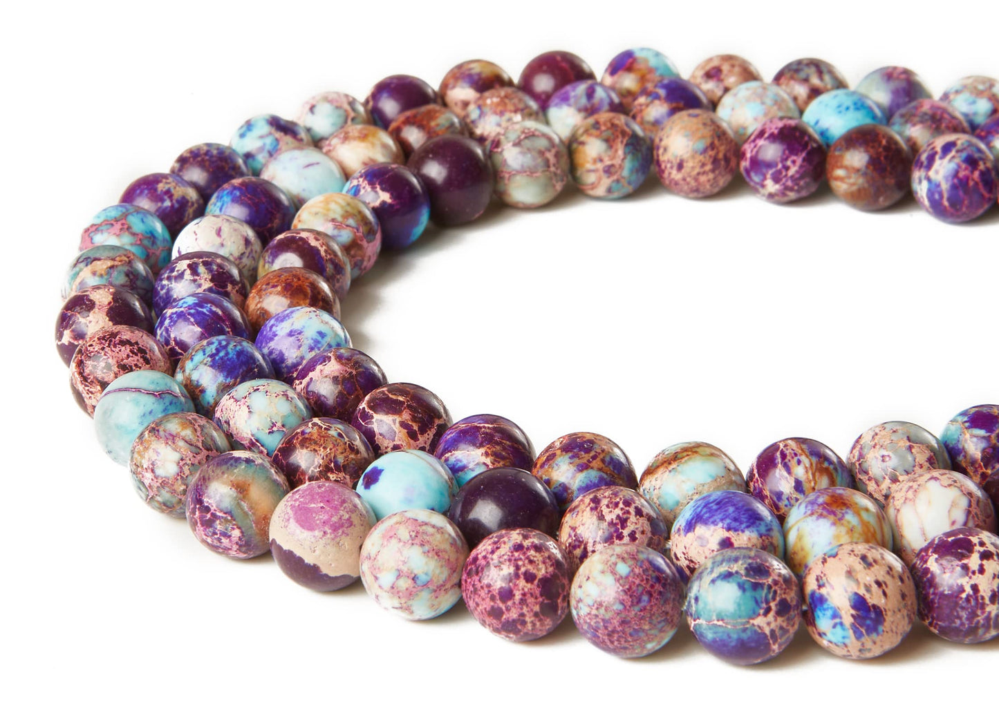 100pcs 10mm Colorful Imperial Jasper Beads Natural Gemstone Beads Round Loose Beads for Jewelry Making