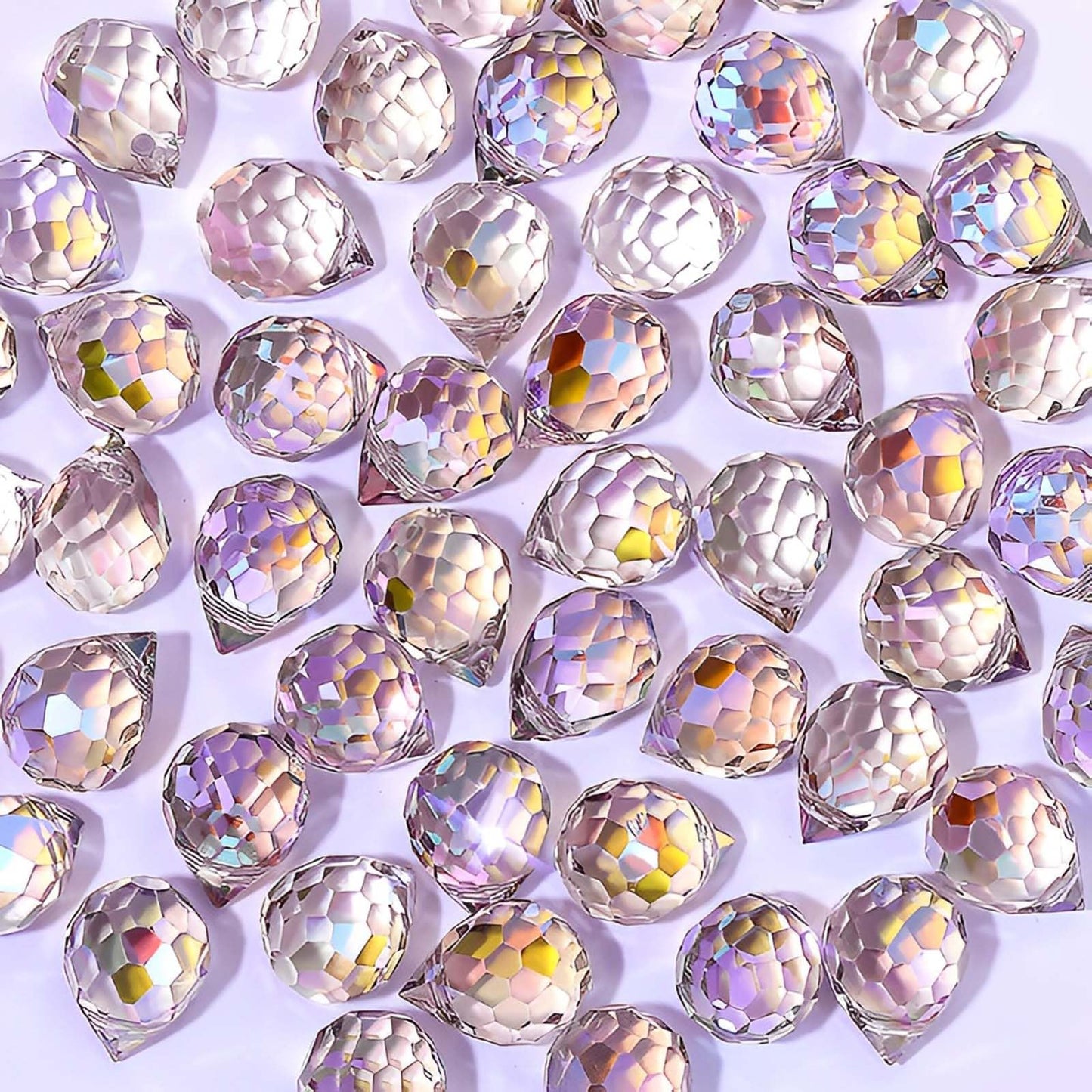 Twpribarn Crystal Beads, 50pcs Glass Beads, Assorted Crystal Beads for Jewelry Making, Shiny Teardrop Shape Jewelry Beads Glass Beads Bulk for DIY Craft Necklace Bracelet Earring(8x10mm, Purple)