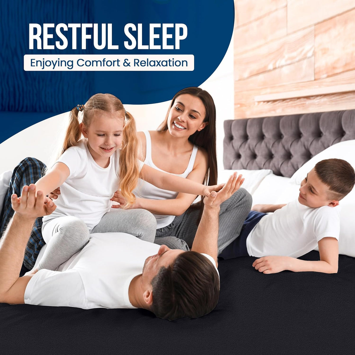 Utopia Bedding Twin Size Mattress Protector - Waterproof Terry Cover with Deep Pockets | Soft & Breathable Black