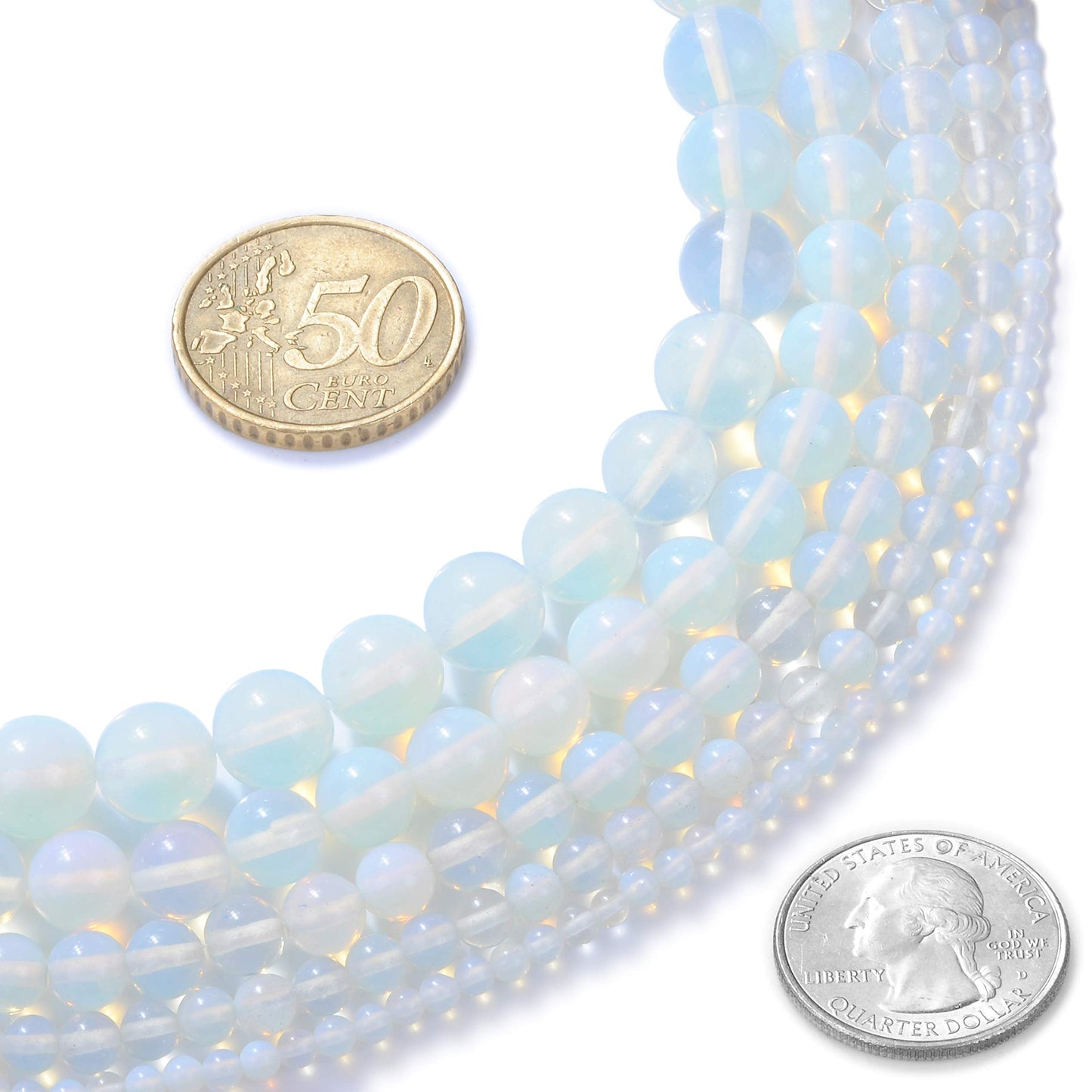 Natural Stone Beads 6mm Opal Gemstone Round Loose Beads Crystal Energy Stone Healing Power for Jewelry Making DIY,1 Strand 15"