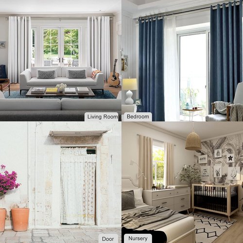 Byondeth Adjustable Curtain Rods for Windows - 16 to 144 Inches, 1 Inch Diameter, Brushed Nickel Finish