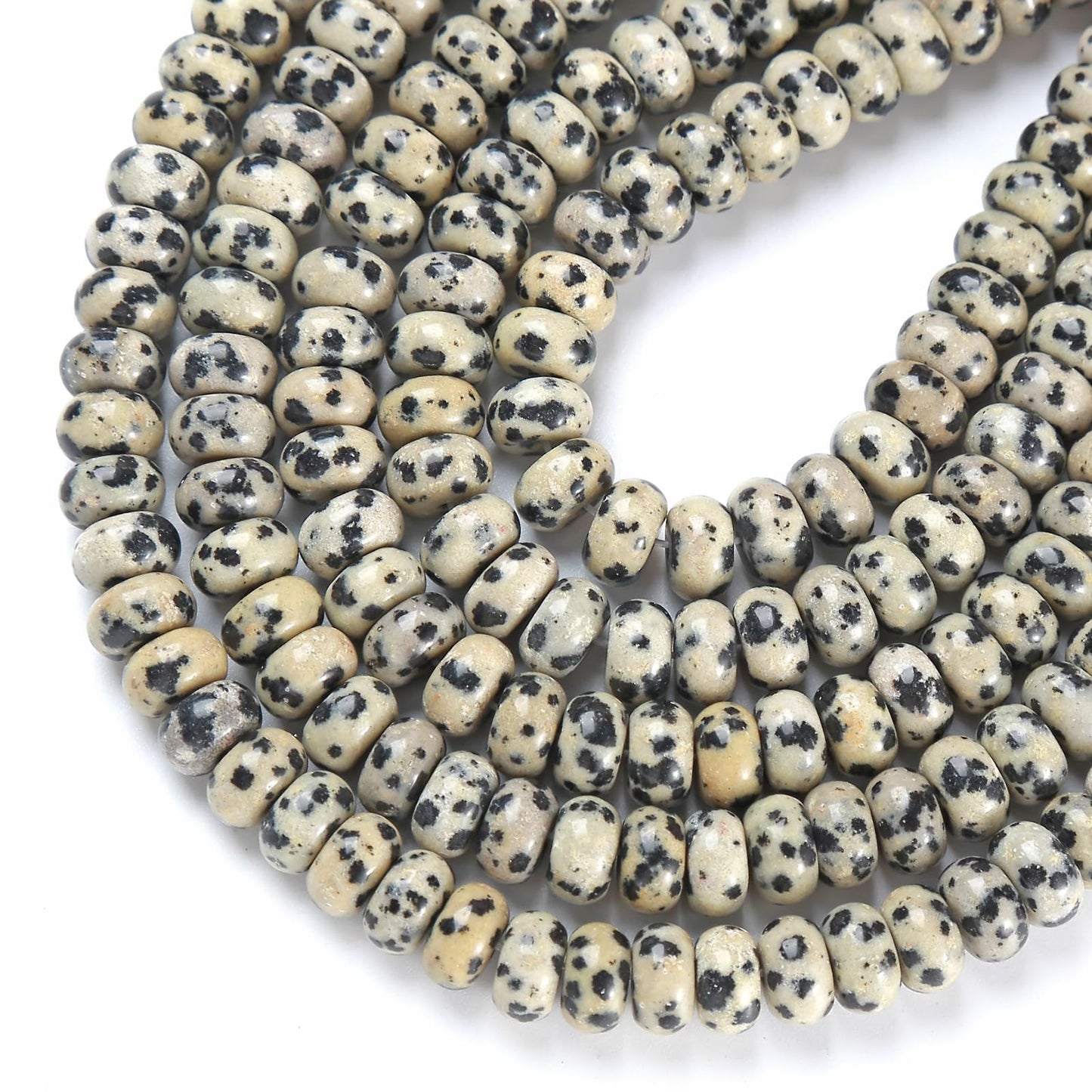 5x8MM 72PCS Dalmation Jasper Tube Rondelle Abacus Disk Spacer Loose Beads for Jewelry Making