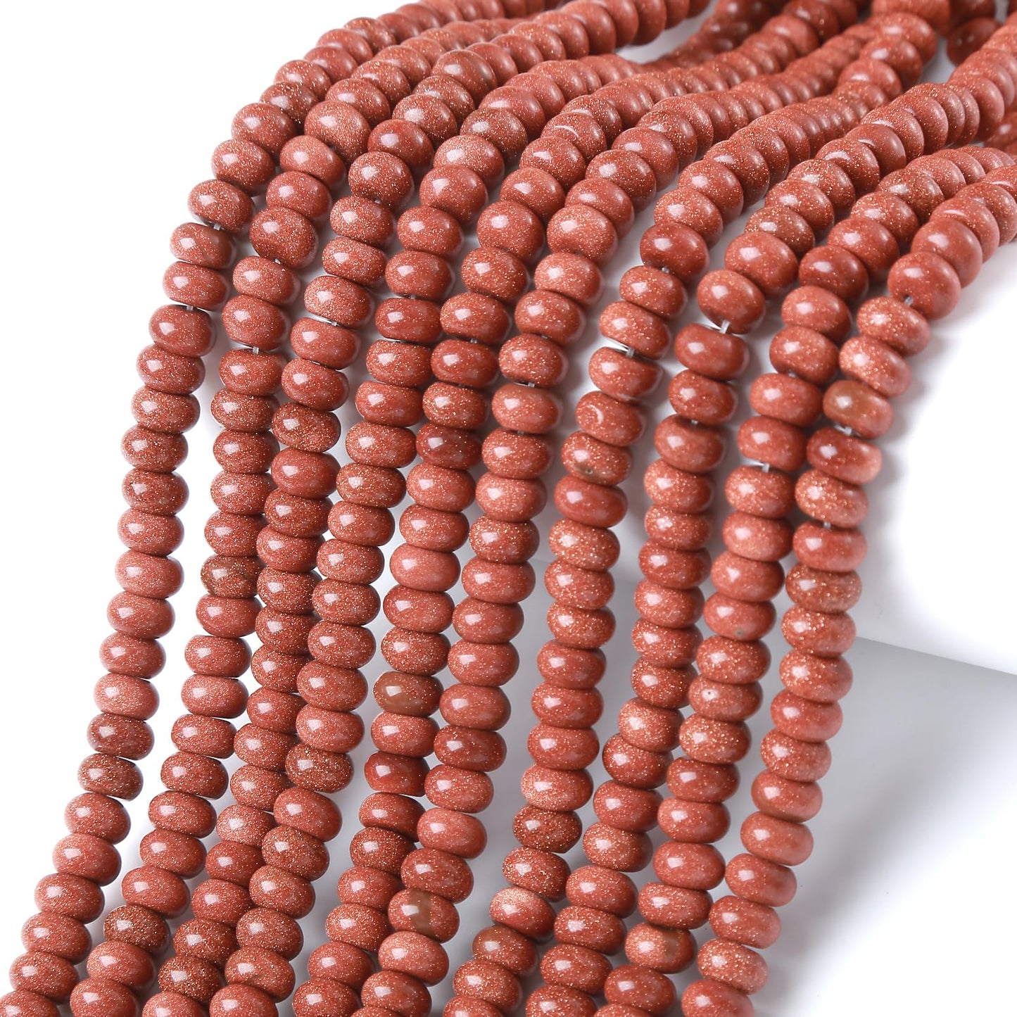 5x8MM 72PCS Gold Sandstone Tube Cylinder Rondelle Abacus Disk Spacer Loose Beads for Jewelry Making