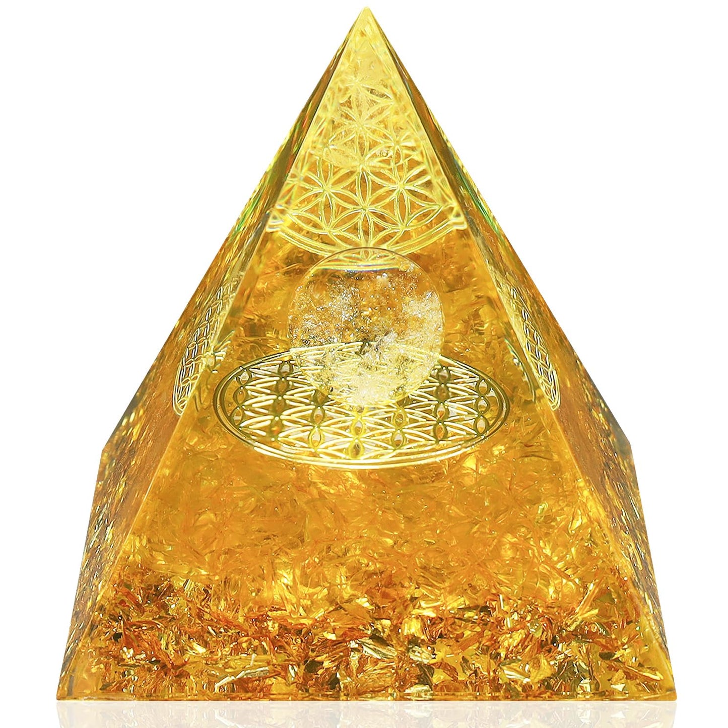 YATOJUZI 2.4" Healing Crystals Tower Citrine Chakra Reiki Orgonite Gemstones for Attracts Wealth Money Success Suit for Meditation Accessories Birthday Gifts for Women Men