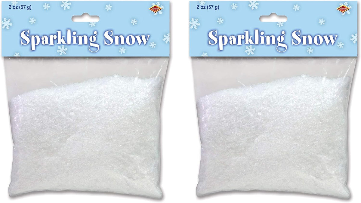 Beistle Sparkling Fake Snow - 4 Ounces of Artificial Winter Decoration for Crafts & Christmas Décor
