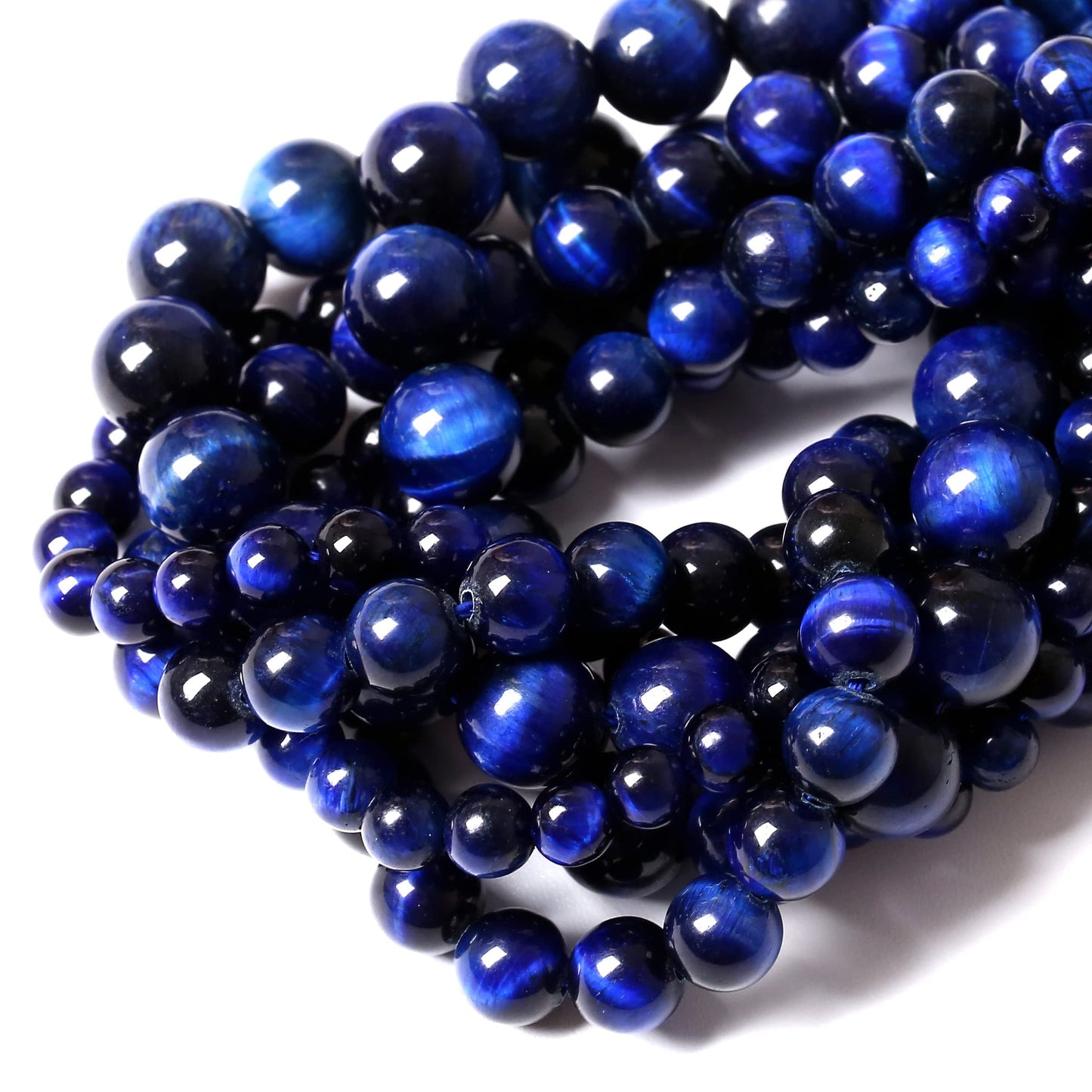 90PCS 4MM AAA Blue Tiger Eye Stone Beads Natural Gemstone Bead Crystal Healing Energy Jewelry Making DIY 15 inches