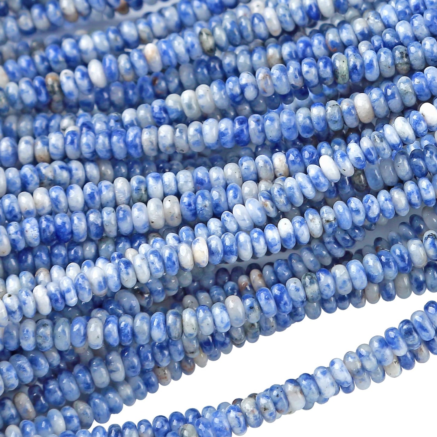 2x4MM 150PCS Sodalite Tube Rondelle Abacus Disk Spacer Loose Beads for Jewelry Making