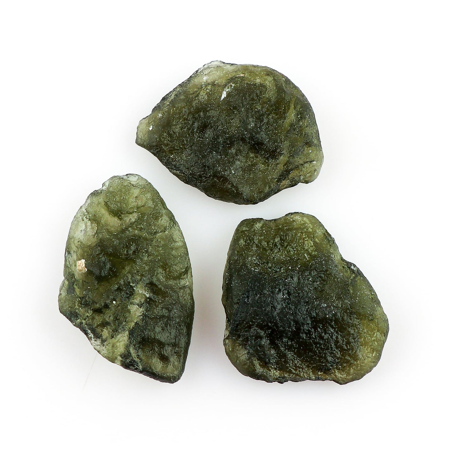 CRYSTALIS 3pcs, 20-25mm Raw Synthetic Moldavite, High Grade Loose Gemstone Wholesale Bulk Rough Jewelry Making Supply, Chakra Stones, Wire Wrapping, DIY, Gem Collection