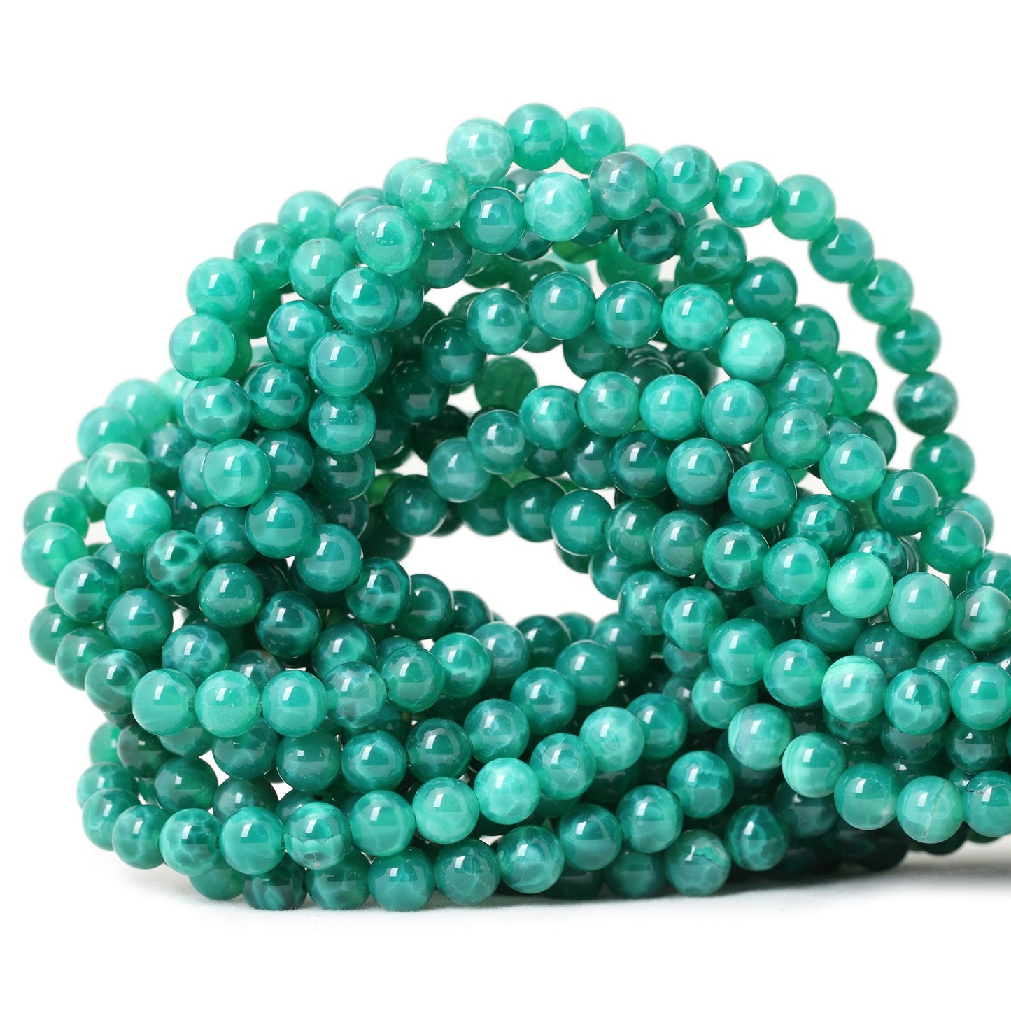 CHEAVIAN 60PCS 6mm Natural Peacock Vein Agate Gemstone Round Loose Beads for Jewelry Making Jewelry Design1 Strand 15"