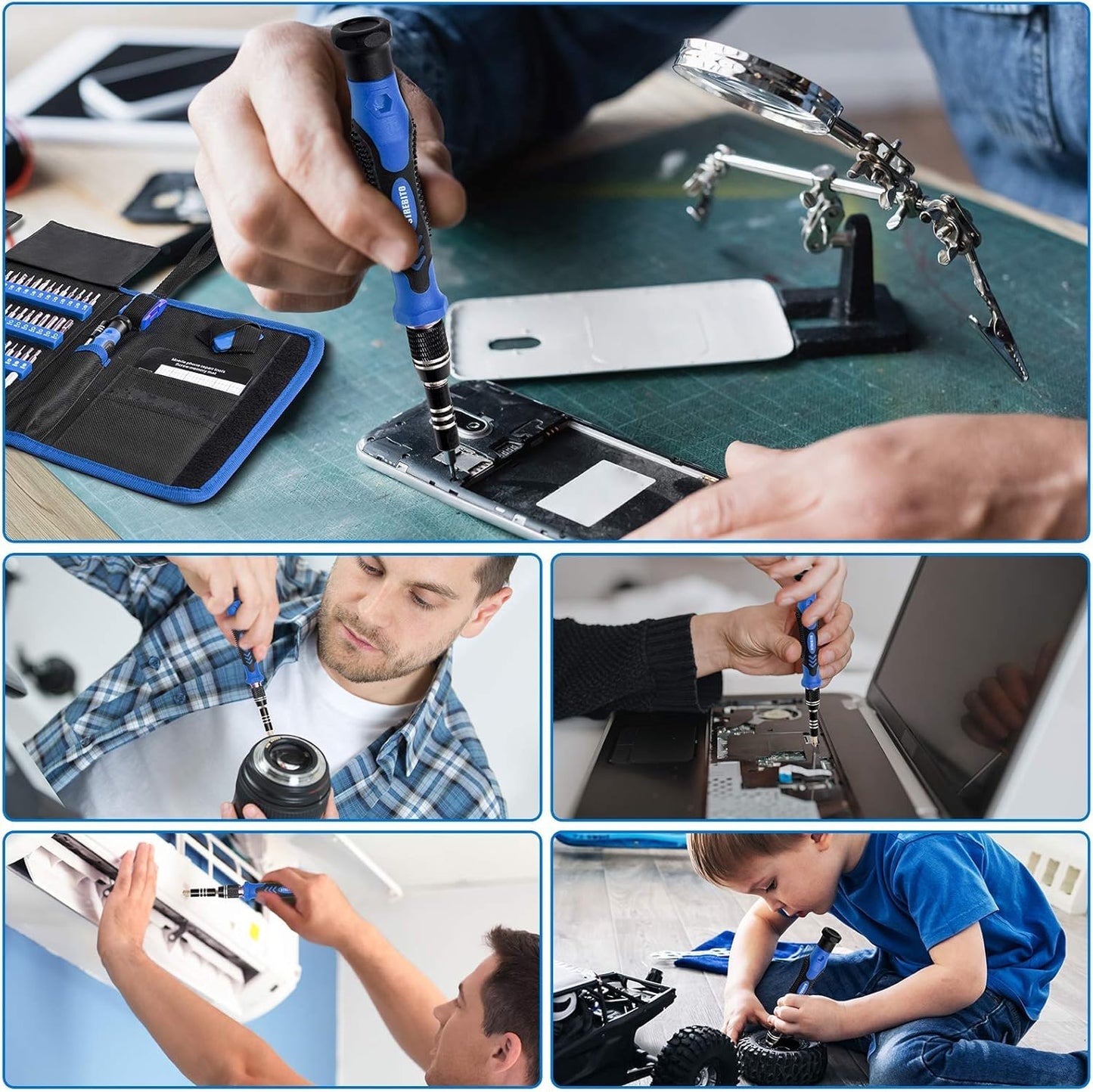 STREBITO Electronics Precision Screwdriver Sets 142-Piece with 120 Bits Magnetic Repair Tool Kit for iPhone, MacBook, Computer, Laptop, PC, Tablet, PS4, Xbox, Nintendo, Game Console