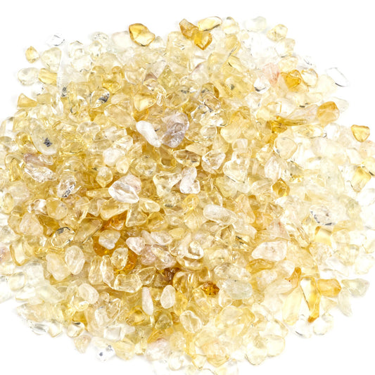 Cherry Tree Collection 1/2 Pound Polished Tumbled Gemstone Chips, Pebbles, Crystal Chips Bulk for Jewelry Making, Healing, Plants, Succulents, Aquariums, Decoration, Chakra (Citrine)