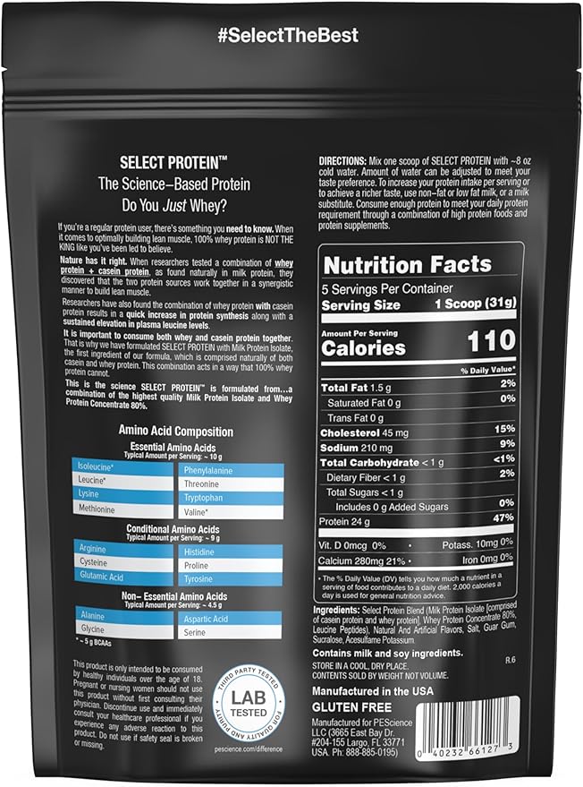 PEScience Select Protein Powder, Whey and Casein Blend, Clean Protein Powder for Women and Men, Low Calorie, Low Carb, Keto Friendly, Gluten Free - Snickerdoodle - 5 Servings