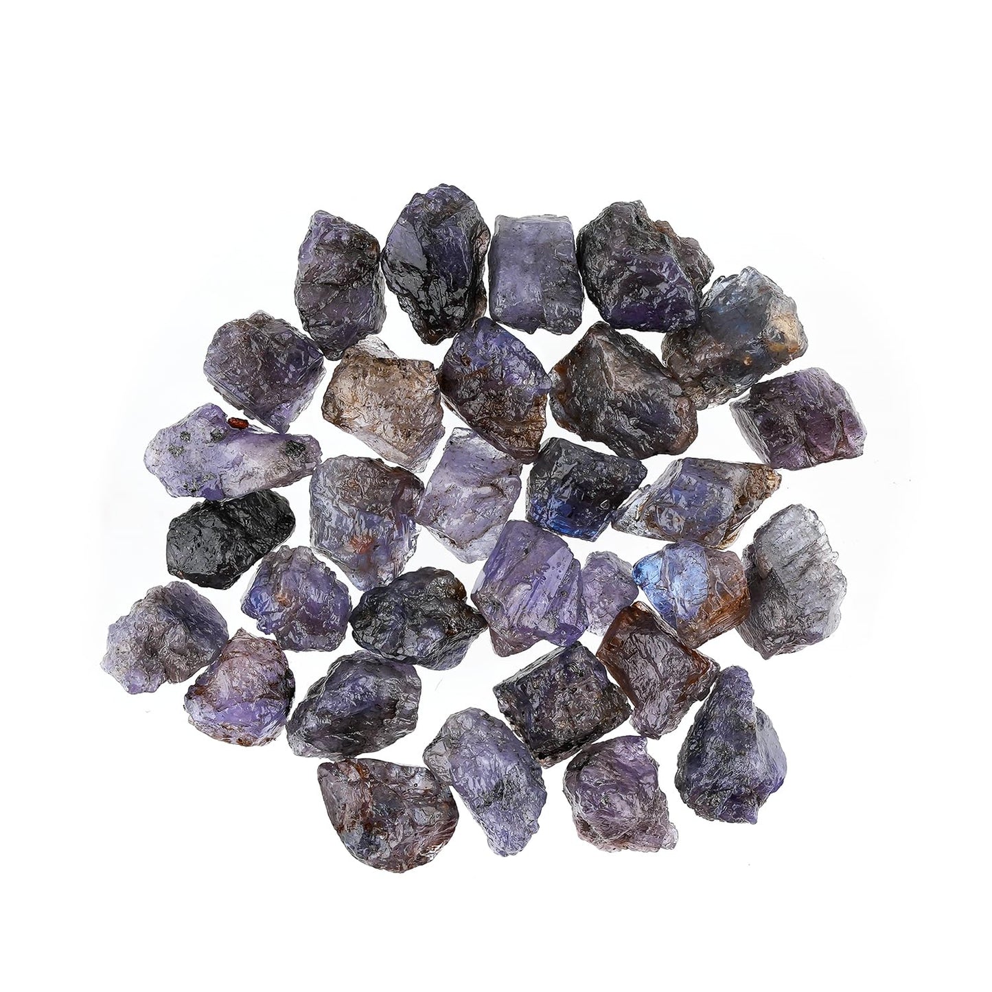 ColouredRocks 100 carats Tanzanite Crystals, Raw Stones, Rough Gemstones, Jewelry Making Supply, Cabbing, Polishing, Cutting, DIY, Crafts (28-32pcs) (6-10mm)