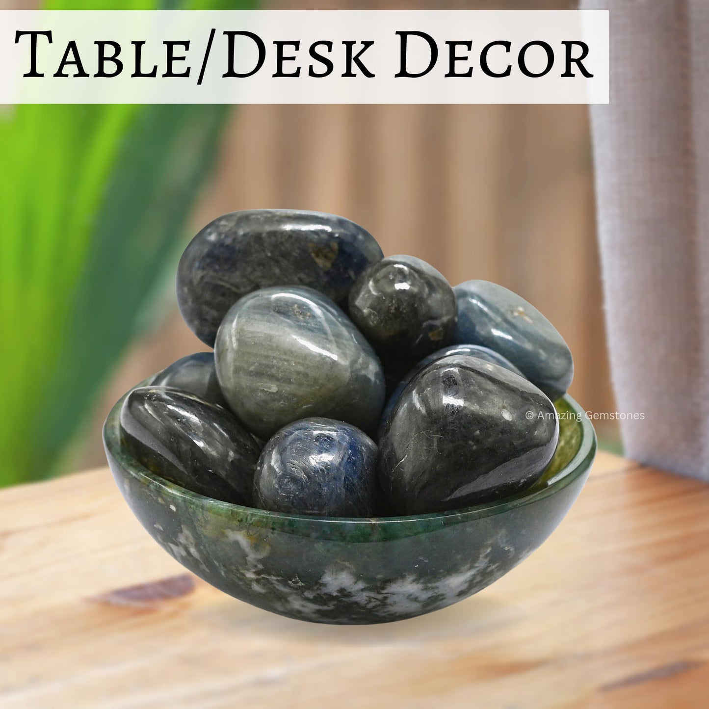 Amazing Gemstone Blue Sapphire Crystals and Healing Stones Tumbled - 1 oz Blue Sapphire Stone, Natural Healing Stones for Energy Balance, Stress Relief - Premium Polished Gems Rocks for Meditation