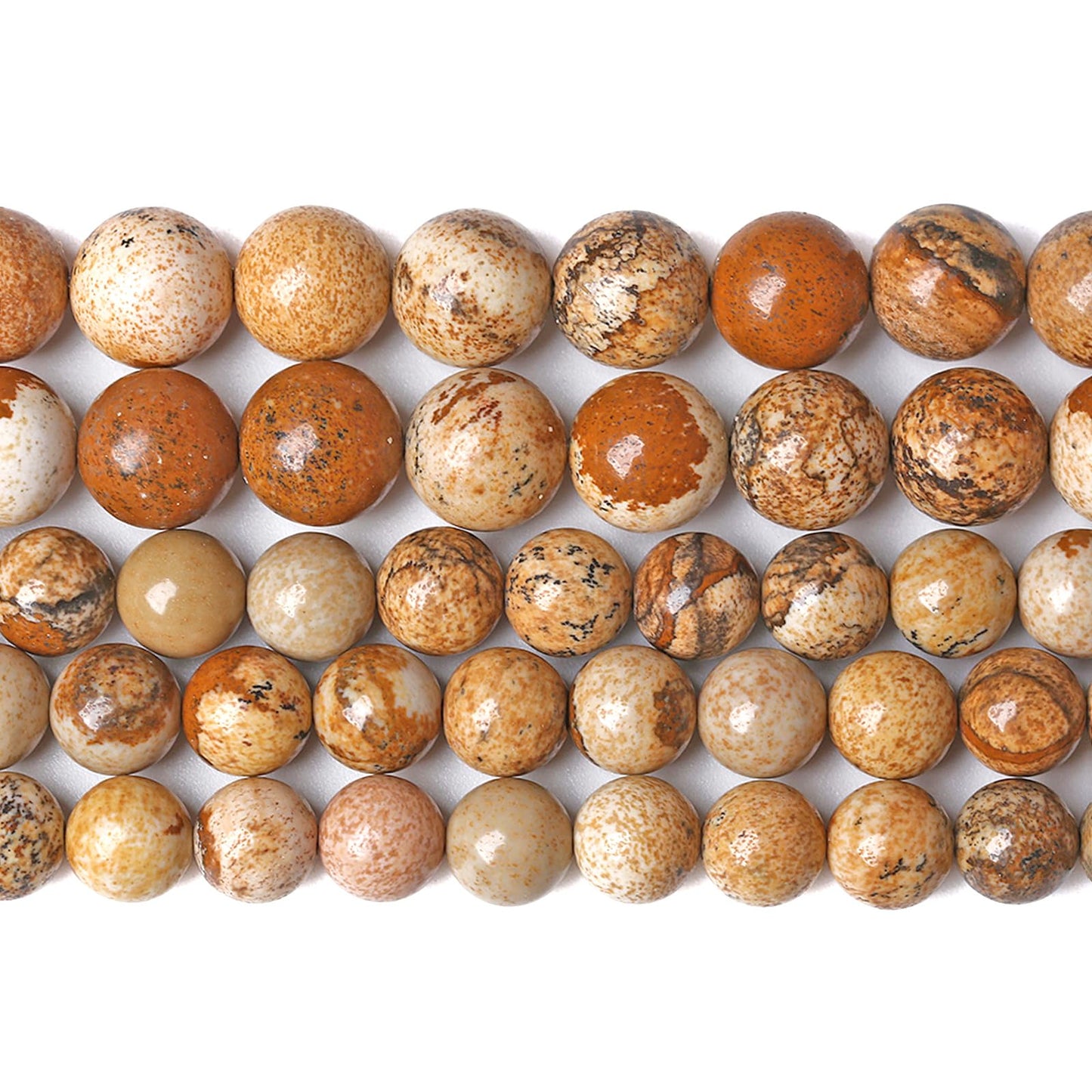 8MM 45PCS Natural Stone Picture Jasper Loose Beads for Jewelry Making DIY Bracelet