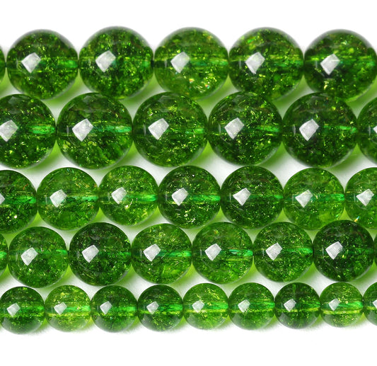 4MM Green Peridot Crystal Quartz Beads Natural Gemstone Beads Round Loose Beads for Jewelry and Bracelets Making 180pcs 2 Strands 32"