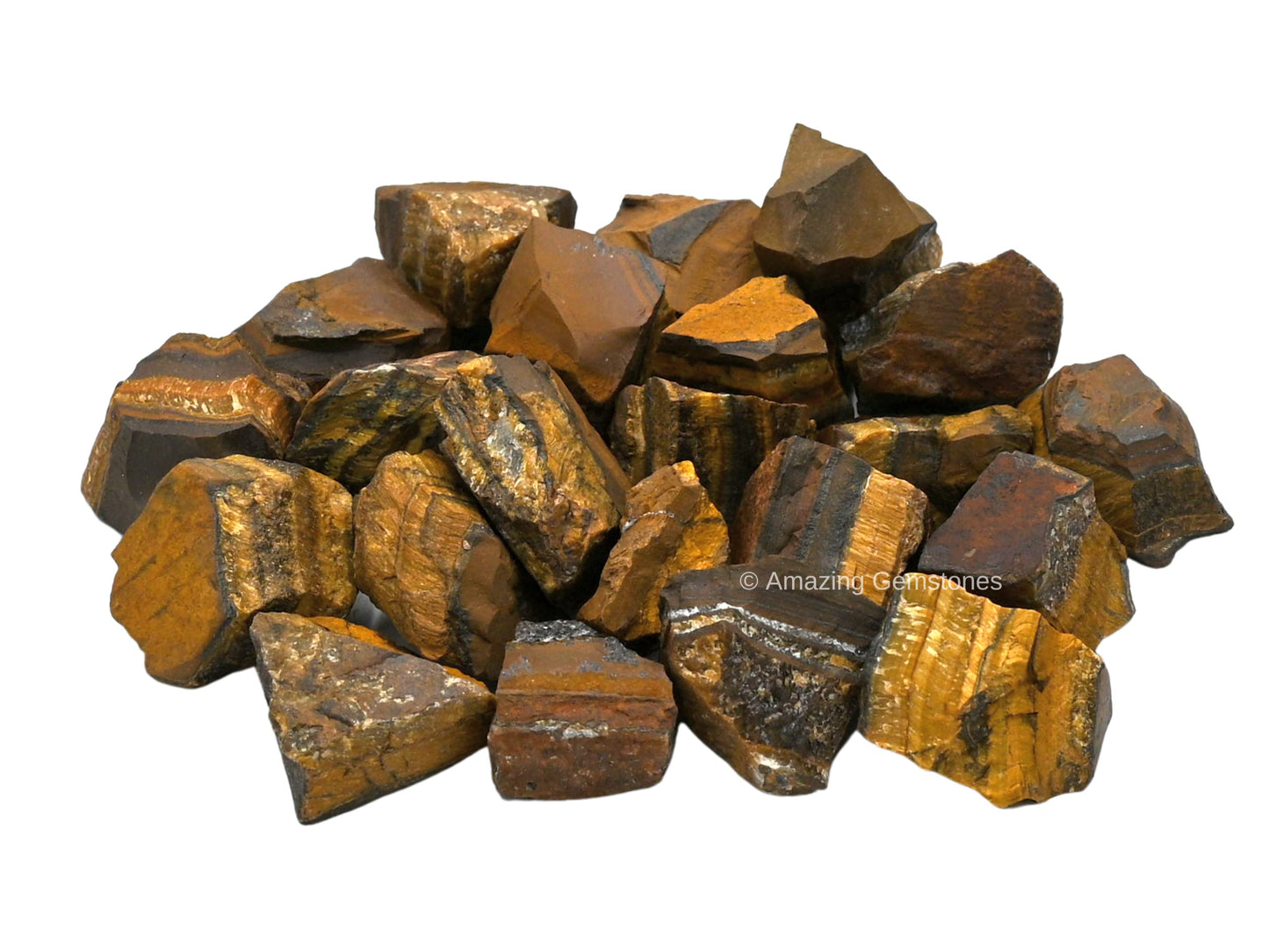 Amazing Gemstone Tigers Eye Raw Crystals and Healing Stones, Natural Rocks for Tumbling and DIY Raw Stones and Crystals (1 lb)