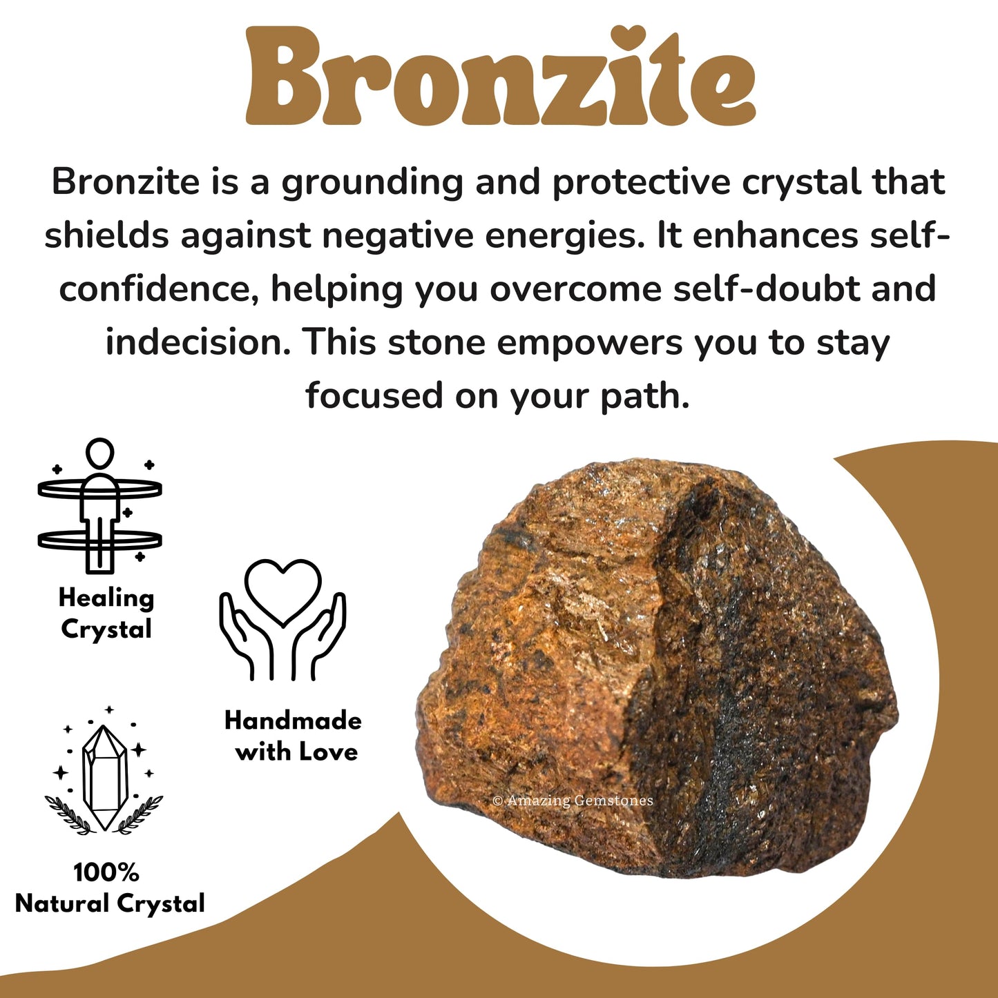 Amazing Gemstone Bronzite Raw Crystals and Healing Stones, Natural Rocks for Tumbling - DIY Raw Stones and Crystals, 2 Pieces