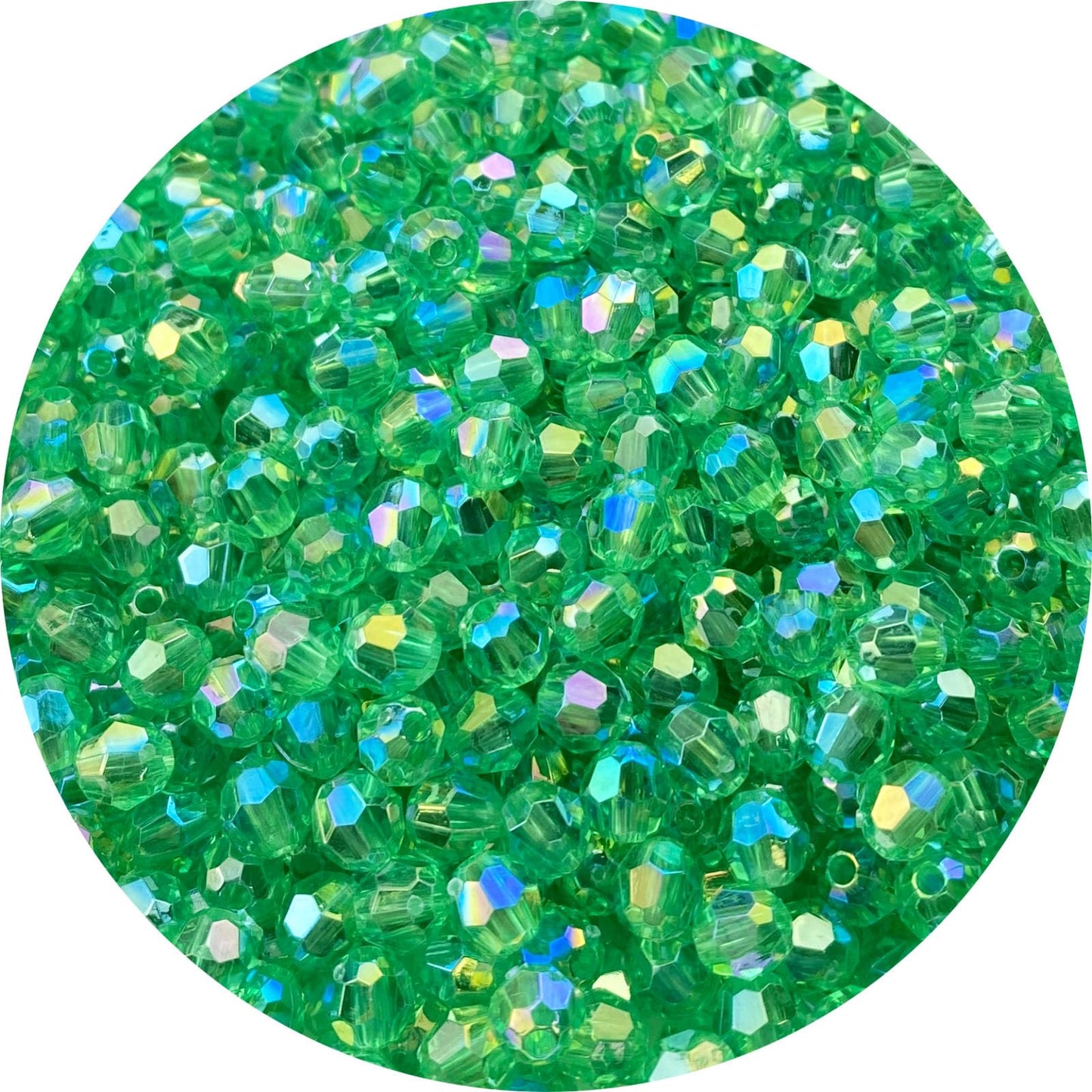 Tingoons 400 PCS 8mm Acrylic Faceted Spacer Beads AB Color Glossy Round Loose Beads for Jewelry Making Bracelet Necklace Earring Ornament Wind Chimes Key Chains(Green AB)