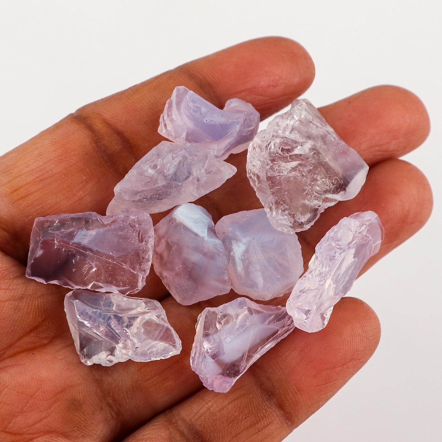 CRYSTALINES 100cts Wholesale Natural Raw Lavender Quartz Gemstone, Untreated Rough Stone, Bulk Loose Supplies-Jewelry Making, Chakra Healing Crystals, Wire Wrapping, Gem Collection, 9-10pcs