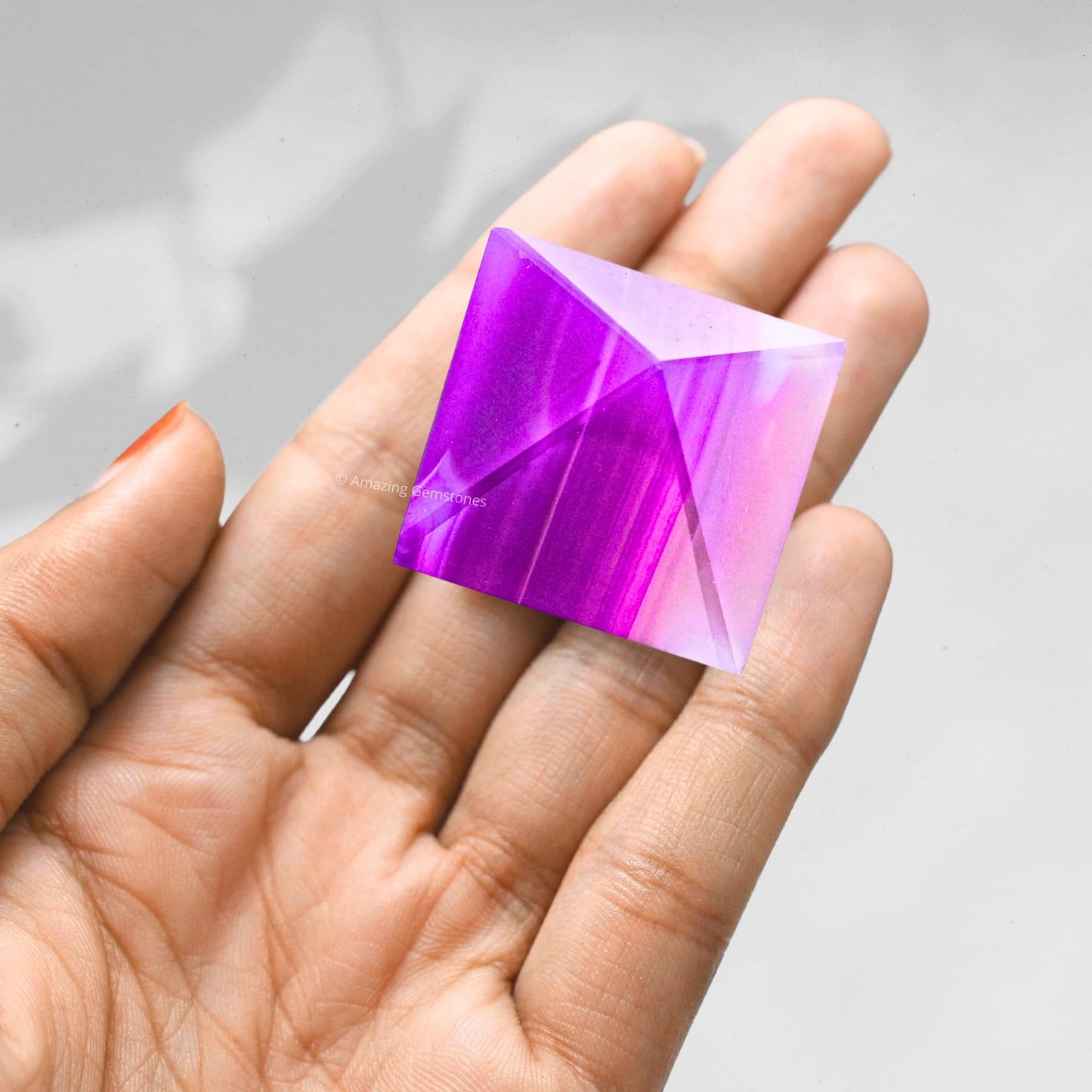 Amazing Gemstone Pink Onyx Pyramid Crystal Healing Stones - 1" Great Pyramid Figurine of Natural Stone Pyramid for Meditation, Reiki, Chakra Balancing and Crystal Pyramids Grid