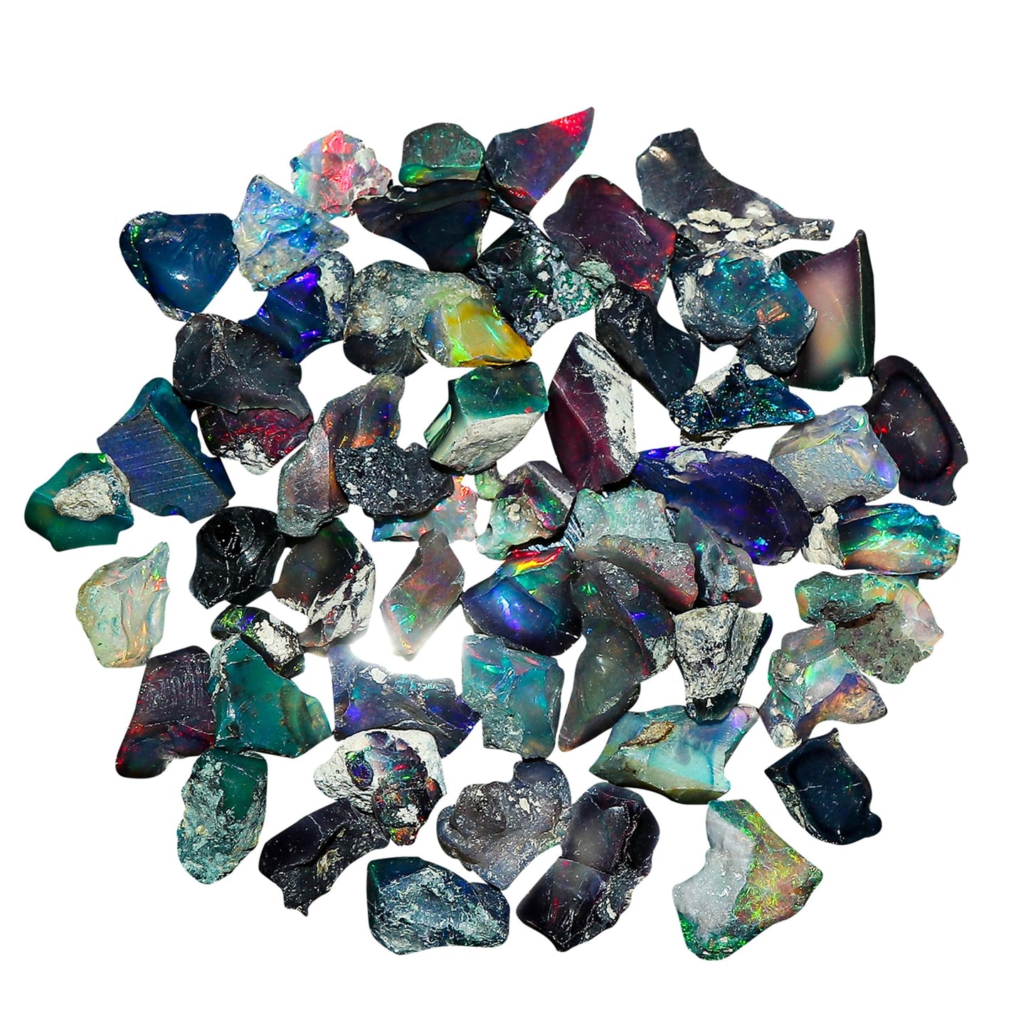 GEMKORA 10pcs Raw Black Opal Gemstone and Crystals, Wholesale Gemstone Lot, Rough Crystals, Rock Stones, Jewelry Making Supplies, DIY & Crafts, AA+ Grade, 6-10mm