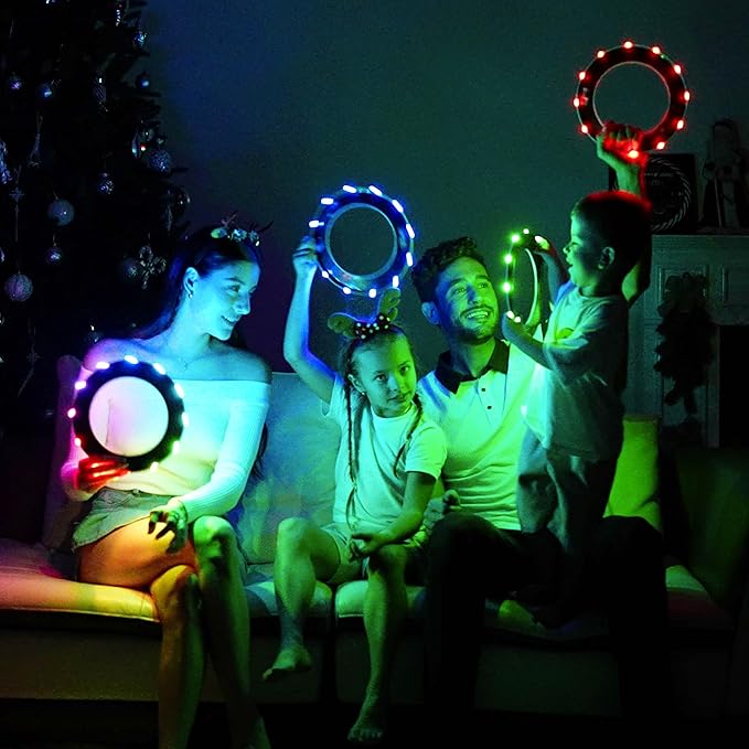 TOSY Flying Ring - 16 Million Color RGB LEDs, Super Bright, Lost Mode, Auto Light Up, Camping Essentials for Kid/Teen/Boy/Girl, Safe, Waterproof, Pool/Beach Games, Lightweight Toy, 2-Pack