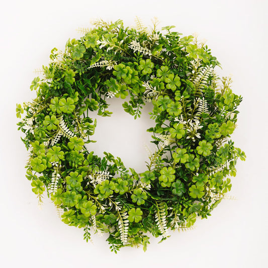 Erizhaltic 20" Artificial Green Leaf Wreath with 10 Detachable Seasonal Signs & Lights - Lush Boxwood Spring Wreath for Front Door, Includes Hanger & Bow - All-in-One DIY Floral Kit Home Decor