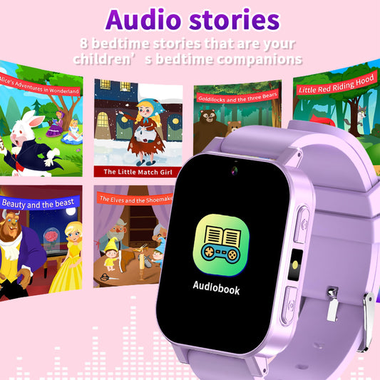 T TICCI Kids Smart Watch for Boys Girls - 1.83" HD Touch Screen, 500mAh Long Battery, Fast Type-C Charging, Games Camera Music Pedometer Torch, Educational Toys for Ages 4-12 Birthday Gift (Purple)