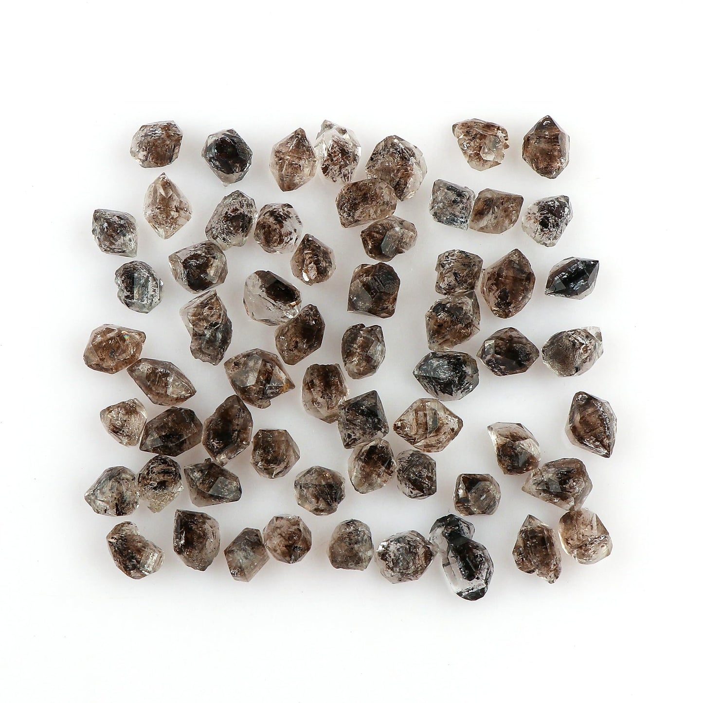 CRYSTALINES (100cts Natural Raw Black Herkimer Diamond Quartz Gemstone, Chakra & Healing Crystals, Wholesale Double Pointed Rough Stones, DIY Jewelry Making, Gem Collection (25 to 28pcs)
