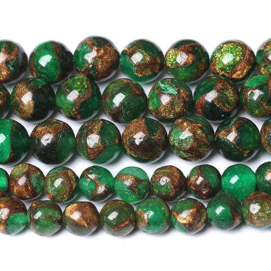 10MM 37PCS Green Cloisonne Craft Loose Round Beads for Jewelry Making DIY Bracelet