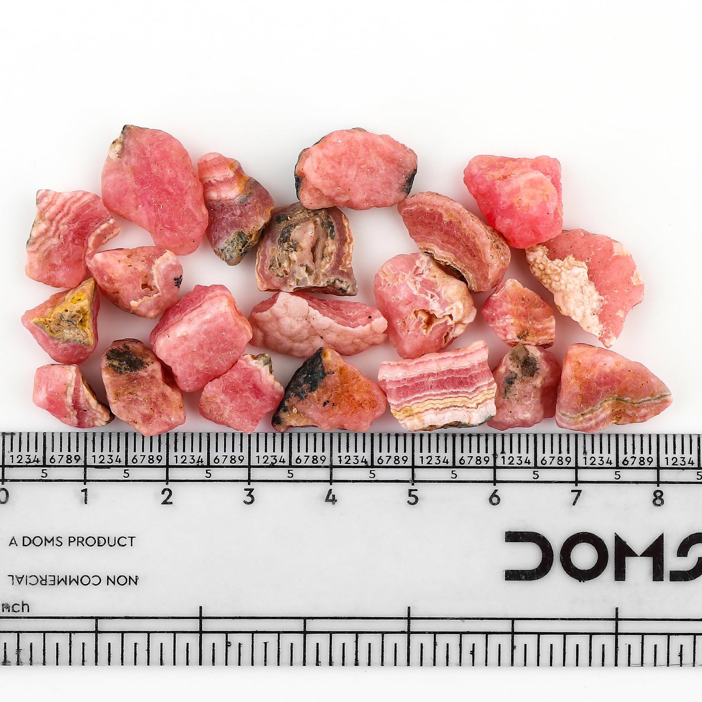 Gemkora 50 ct. Natural Rhodochrosite Rough Gemstone, Raw Crystals, Rhodochrosite Rock, Jewelry Making Supplies, Chakra Healing Crafts & DIY Stone (6-8pcs) (10-15 mm)