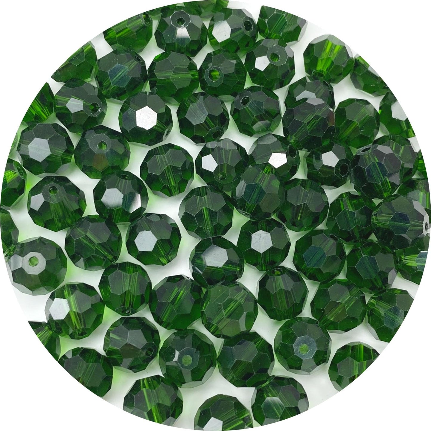 LIMAOLLY 250pcs 6mm Faceted Crystal Glass Beads Round Spacer Beads for Jewelry Making DIY Craft Making Necklace Bracelet Earring Wind Chimes Suncatchers Ornament(509-Emerald)