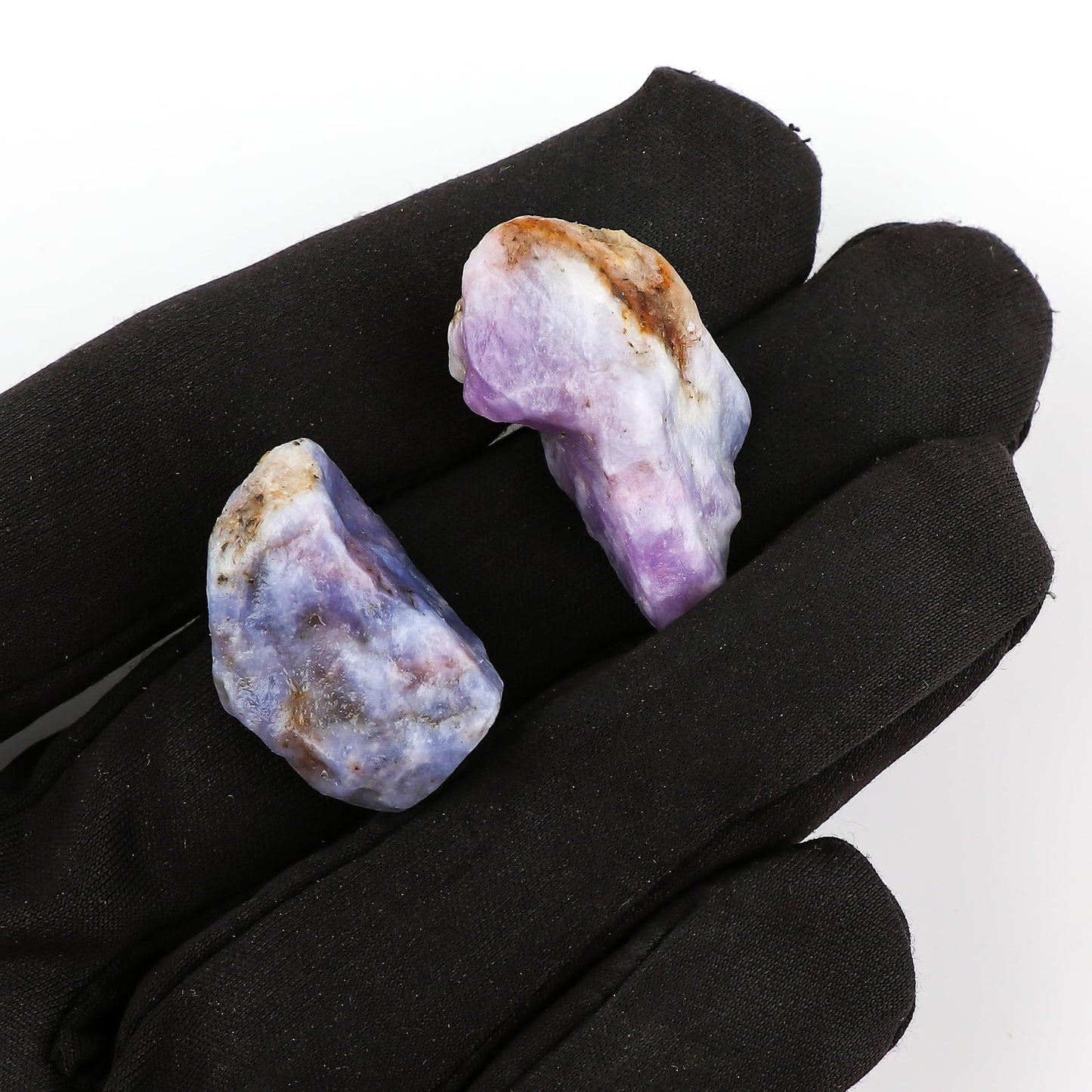CRYSTALIS (2pcs) (20-25mm) Natural Rare Unusual Hackmanite, Color Changing, Tenebrescence Gem, Raw Crystals, Loose Gemstone, Wholesale Rough, Jewelry Making Supply, Wire Wrapping, DIY, Collectibles