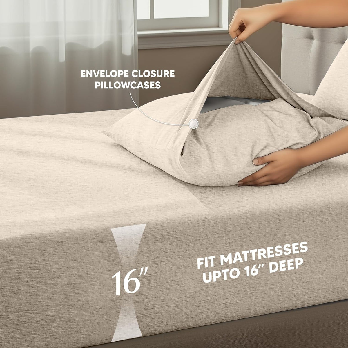 Utopia Bedding Twin Sheet Set - Soft & Breathable 3-Piece Microfiber Bed Sheets | Oeko-Tex Certified (Heather Beige)