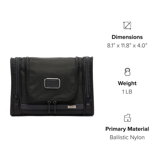 TUMI - Alpha Hanging Travel Kit - Toiletries and Cosmetics Organizer - Travel Essentials Bag with Hooks & Pockets - Black