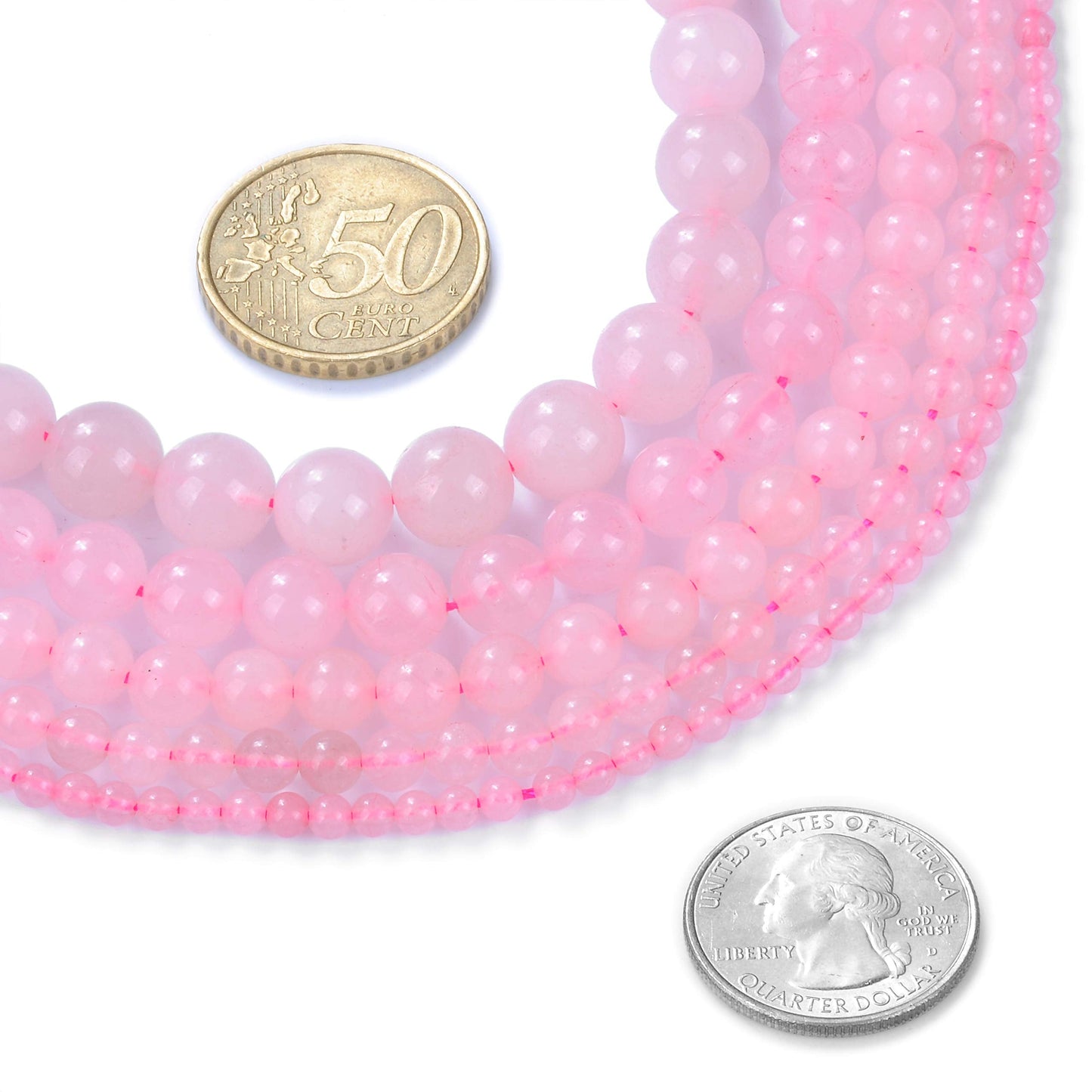 Natural Stone Beads 2mm Rose Quartz Gemstone Round Loose Beads Crystal Energy Stone Healing Power for Jewelry Making DIY,1 Strand 15"