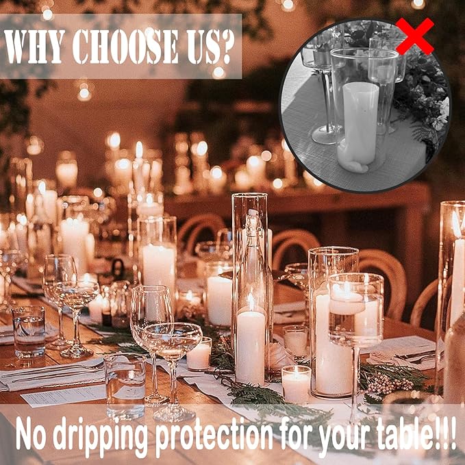 18 Pcs White Pillar Candles Bulk Set，Hurricane Candlesï¼? Different Lengths (6 Each)，Dripless Unscented Smokeless，Gives You a Better Atmosphere When Organizing an Event Party.