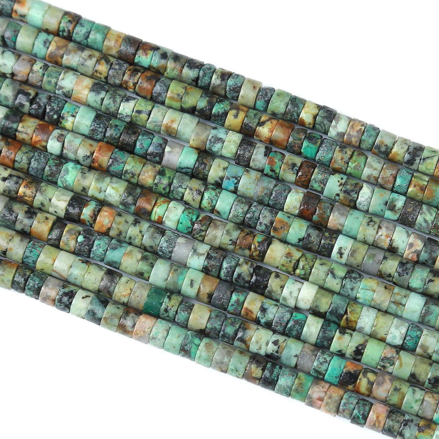 2x4MM 150PCS African Turquoise Tube Cylinder Rondelle Abacus Disk Spacer Loose Beads for Jewelry Making