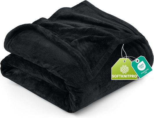 Utopia Bedding Fleece Blanket - Luxury Anti-Static Soft Microfiber | Twin Size Black (60x80 Inch)