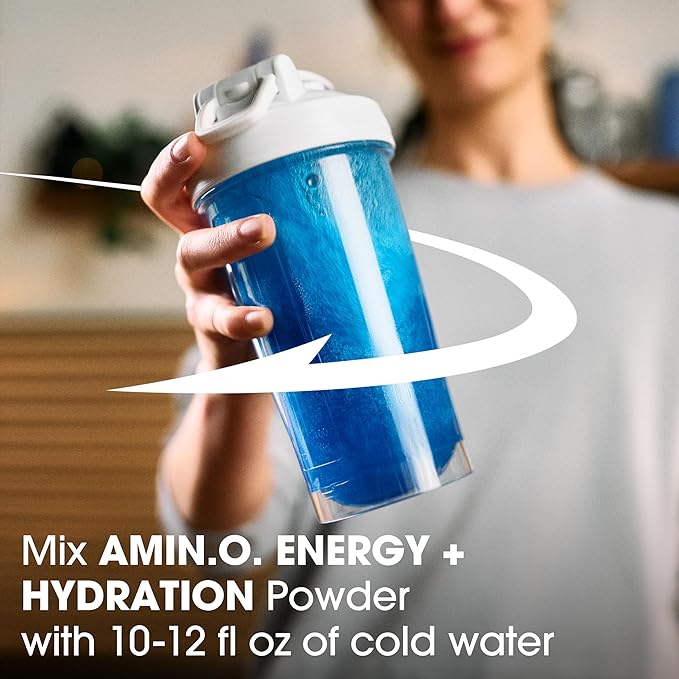 Optimum Nutrition Amino Energy Powder Plus Hydration, with BCAA, Electrolytes, and Caffeine, Strawberry Burst, 30 Servings (Packaging May Vary)