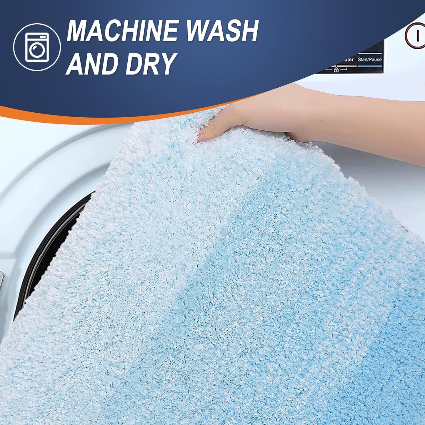 OLANLY Bathroom Rugs - Extra Soft Microfiber Mat, Quick-Dry & Machine Washable, 36x24, Sky Blue