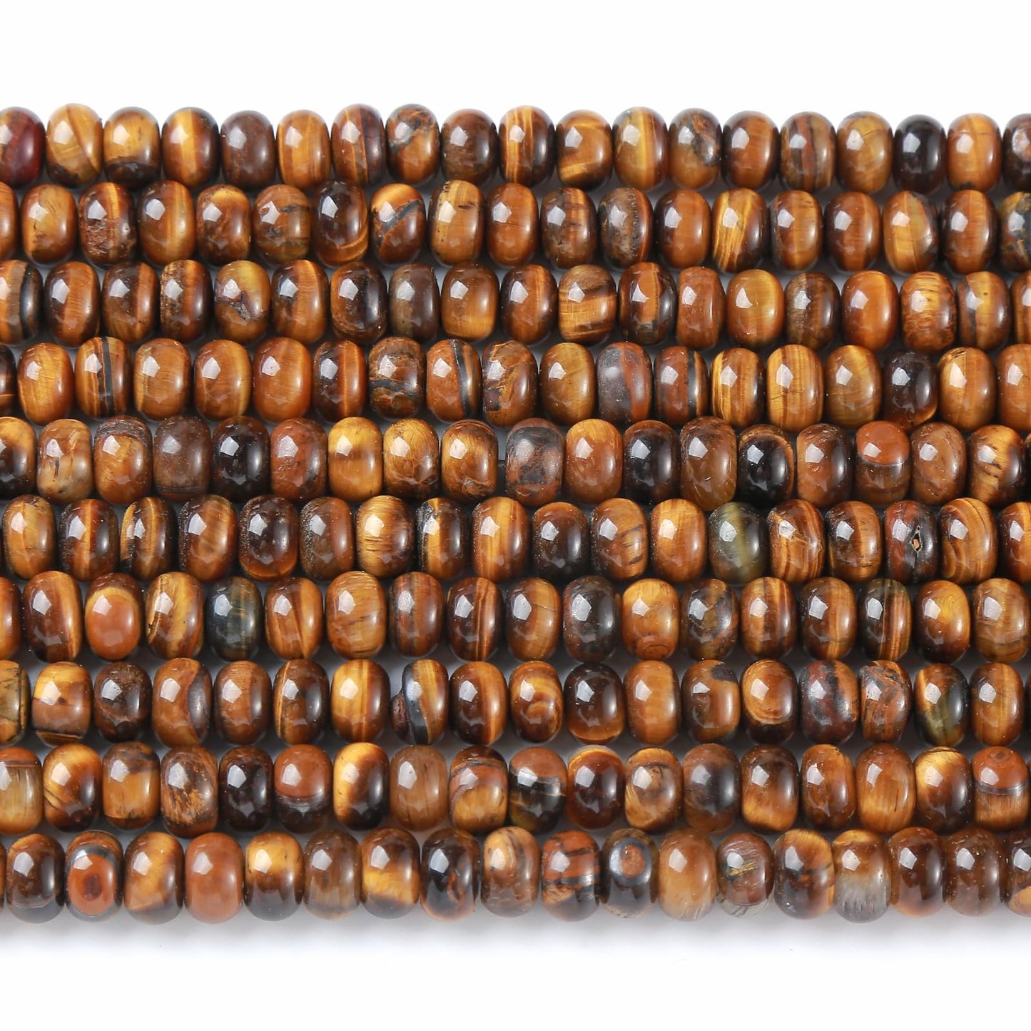 5x8MM 72PCS Yellow Tiger Eye Tube Rondelle Abacus Disk Spacer Loose Beads for Jewelry Making