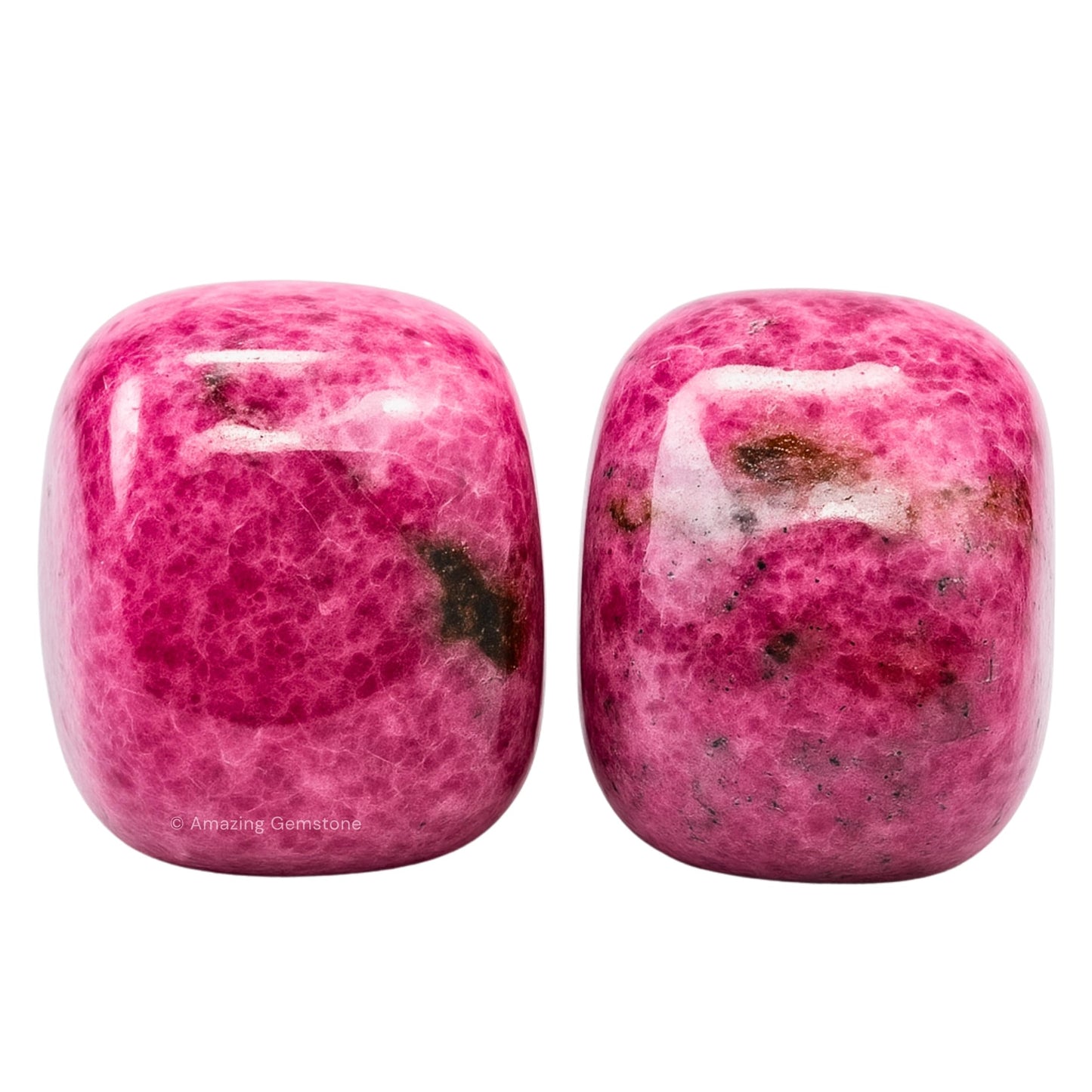 Rhodonite Crystals and Healing Stones Tumbled - 1 oz Rhodonite Stone Gem Stones, Natural Healing Stones for Energy Balance, Stress Relief - Premium Polished Gems Rocks for Meditation and Wellness