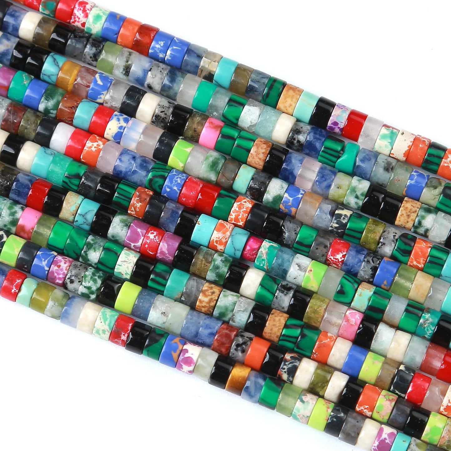 2x4MM 150PCS Colorful Crystal Tube Cylinder Rondelle Abacus Disk Spacer Loose Beads for Jewelry Making