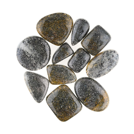 GemSymphony Natural Black Sunstone Gemstone Cabochon Pack of 3 Mixed Shapes – Polished Crystal Stones for Jewelry Making Supply, Healing, Reiki & DIY Crafts, Natural Gem Cab Set for Wire Wrapping (10-20 mm)
