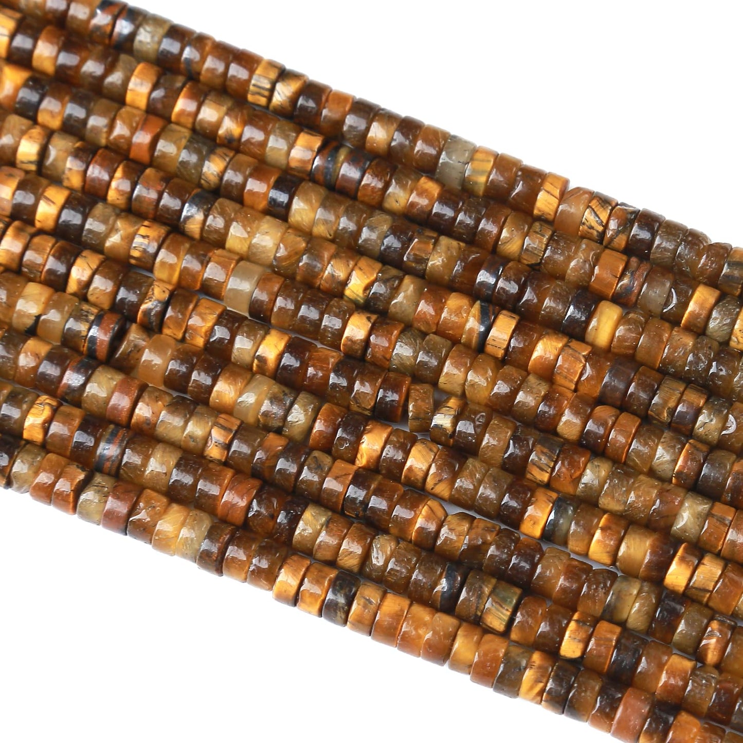 2x4MM 150PCS Yellow Tiger Eye Tube Cylinder Rondelle Abacus Disk Spacer Loose Beads for Jewelry Making