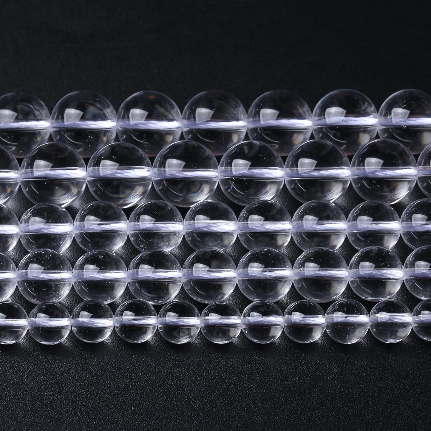 8MM 45PCS Natural Clear White Crystal Quartz Gemstone 3A Grade Round Loose Beads for Jewelry Making DIY Bracelet 1 Strand 15''
